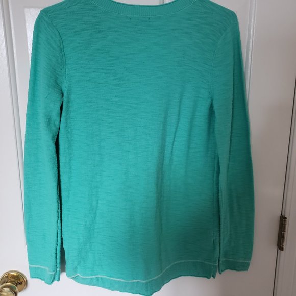 Eddie Bauer Women's Small Cotton Cardigan Sweater Teal - Picture 8 of 9
